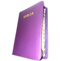 Biblie lux, coperta piele mov, index pe cotor Biblie lux, coperta piele mov, index pe cotor
